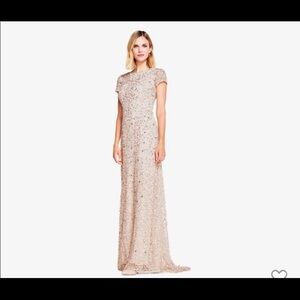 Adrianna Papell Pink Sequin Gown